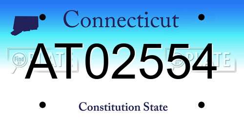AT02554 Connecticut License Plate