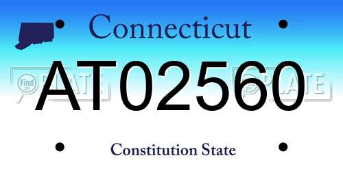 AT02560 Connecticut License Plate