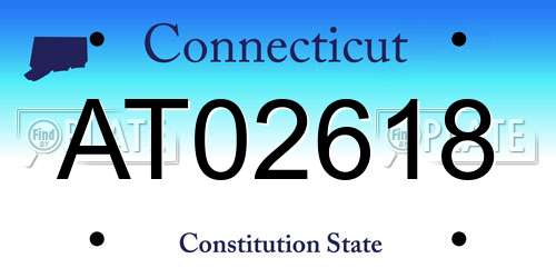 AT02618 Connecticut License Plate