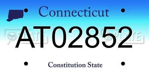 AT02852 Connecticut License Plate