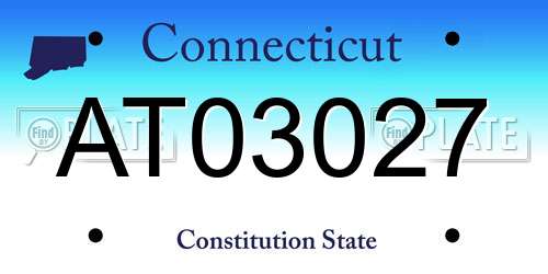 AT03027 Connecticut License Plate