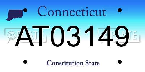 AT03149 Connecticut License Plate