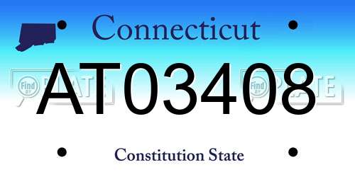 AT03408 Connecticut License Plate