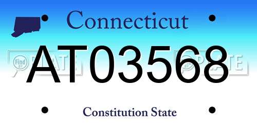 AT03568 Connecticut License Plate