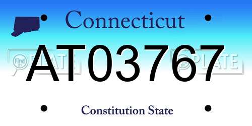 AT03767 Connecticut License Plate