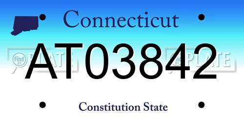 AT03842 Connecticut License Plate
