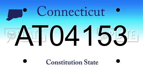 AT04153 Connecticut License Plate