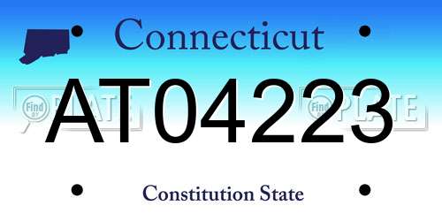 AT04223 Connecticut License Plate