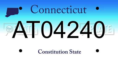 AT04240 Connecticut License Plate