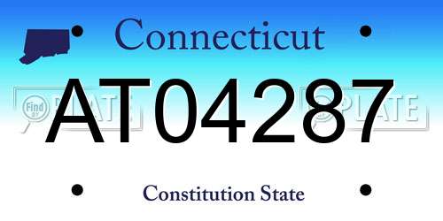 AT04287 Connecticut License Plate