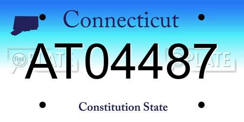 AT04487 Connecticut License Plate
