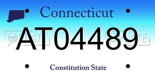 AT04489 Connecticut License Plate