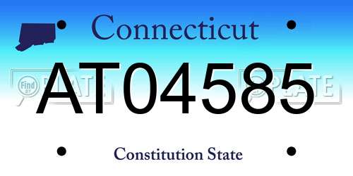 AT04585 Connecticut License Plate