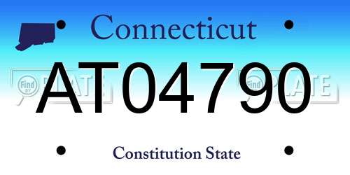 AT04790 Connecticut License Plate