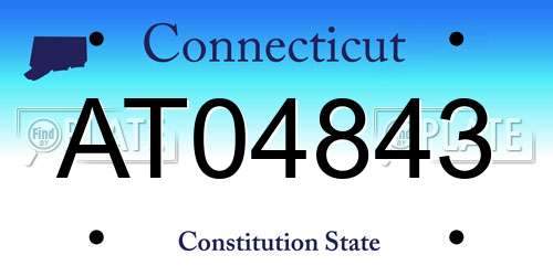 AT04843 Connecticut License Plate