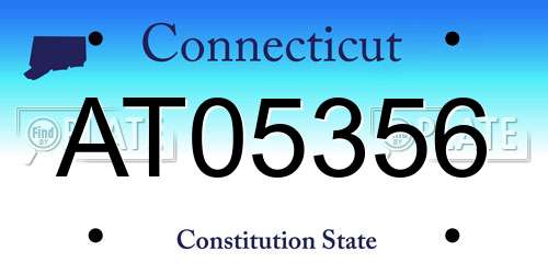 AT05356 Connecticut License Plate