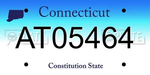 AT05464 Connecticut License Plate