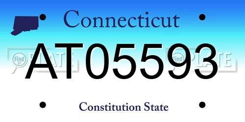 AT05593 Connecticut License Plate