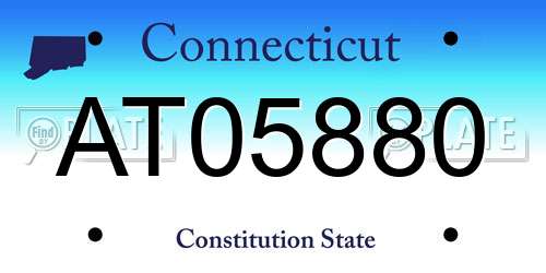 AT05880 Connecticut License Plate