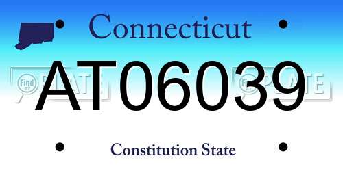 AT06039 Connecticut License Plate