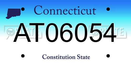 AT06054 Connecticut License Plate