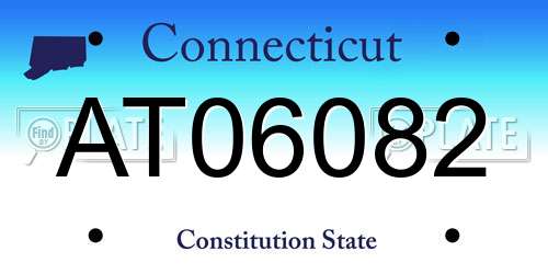 AT06082 Connecticut License Plate