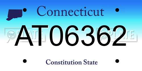 AT06362 Connecticut License Plate