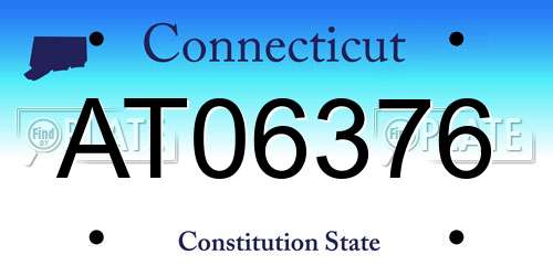 AT06376 Connecticut License Plate