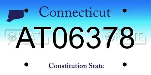 AT06378 Connecticut License Plate