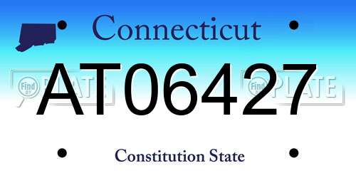 AT06427 Connecticut License Plate