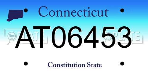 AT06453 Connecticut License Plate