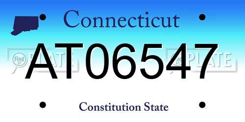 AT06547 Connecticut License Plate