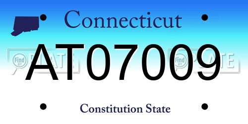 AT07009 Connecticut License Plate