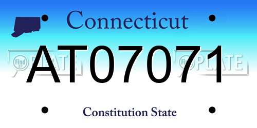 AT07071 Connecticut License Plate