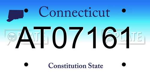 AT07161 Connecticut License Plate