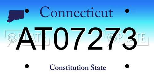 AT07273 Connecticut License Plate