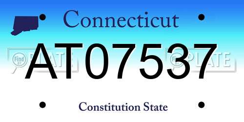 AT07537 Connecticut License Plate