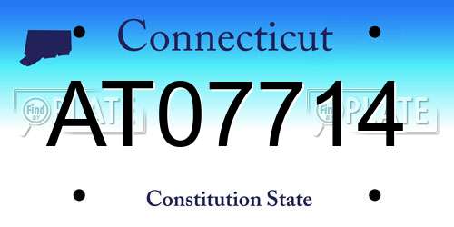 AT07714 Connecticut License Plate