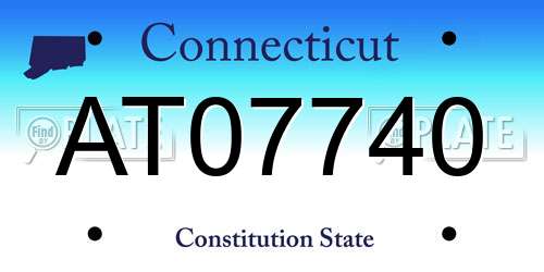 AT07740 Connecticut License Plate