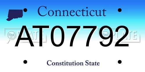 AT07792 Connecticut License Plate