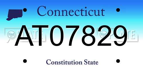AT07829 Connecticut License Plate