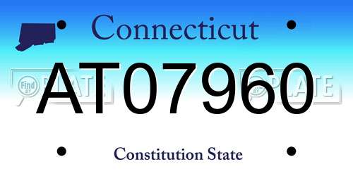 AT07960 Connecticut License Plate