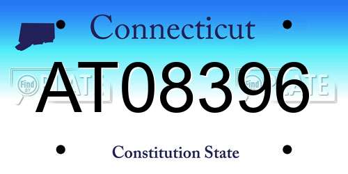 AT08396 Connecticut License Plate