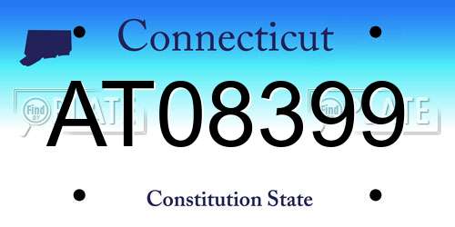 AT08399 Connecticut License Plate