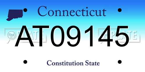 AT09145 Connecticut License Plate