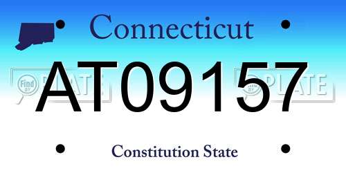 AT09157 Connecticut License Plate