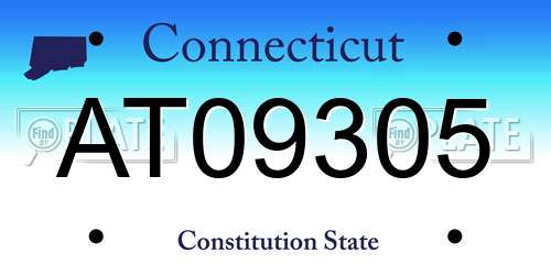 AT09305 Connecticut License Plate