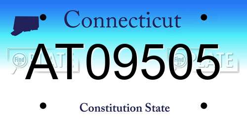 AT09505 Connecticut License Plate