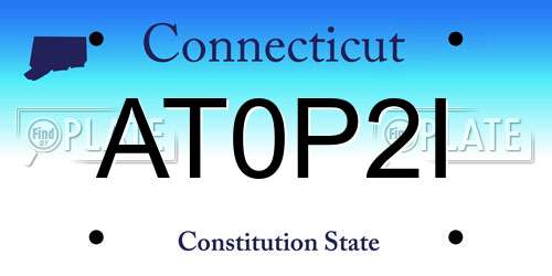 AT0P2I Connecticut License Plate