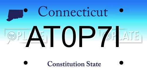 AT0P7I Connecticut License Plate